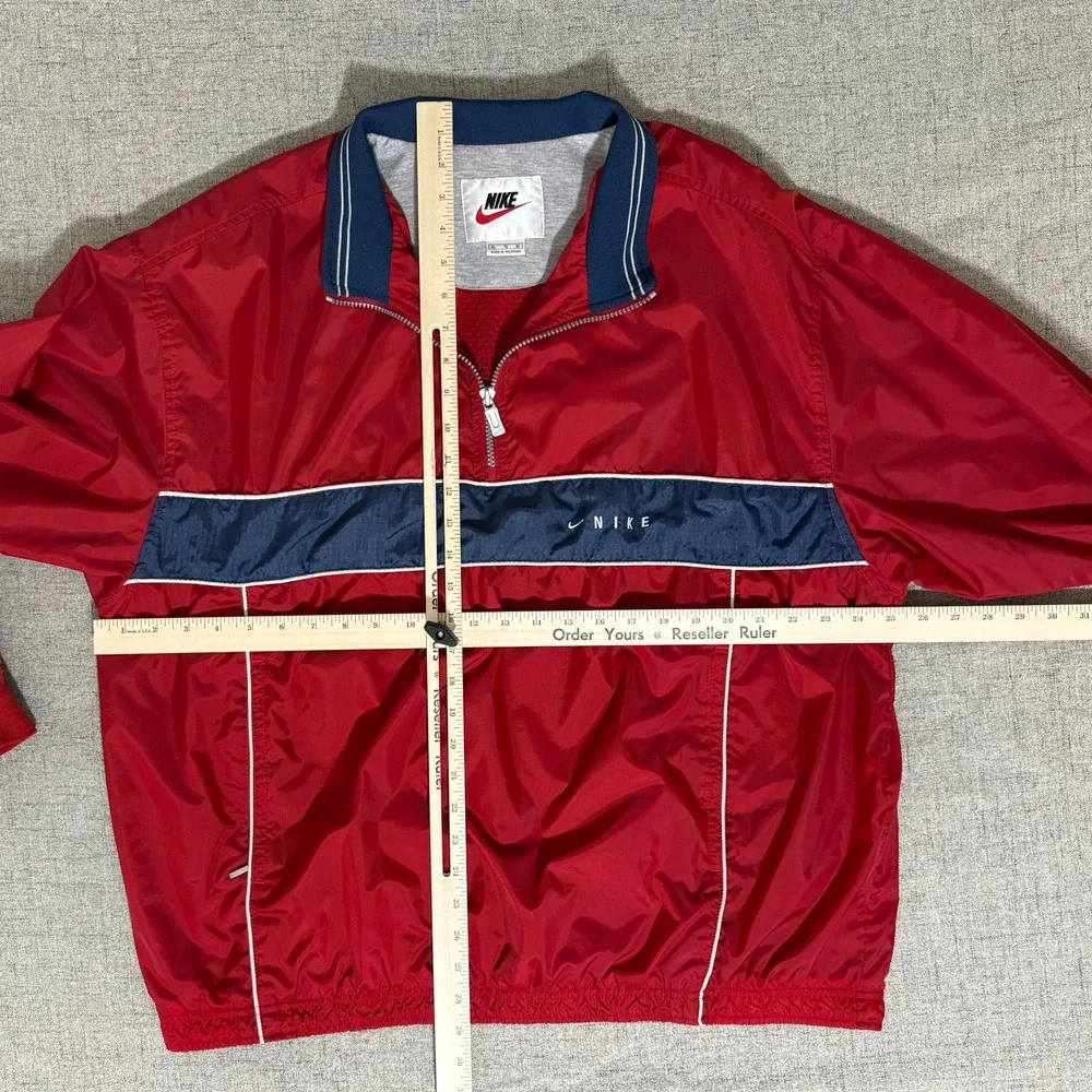 Vintage 90s Nike Jacket Men XL Red Blue White Pullover Sports Anorack